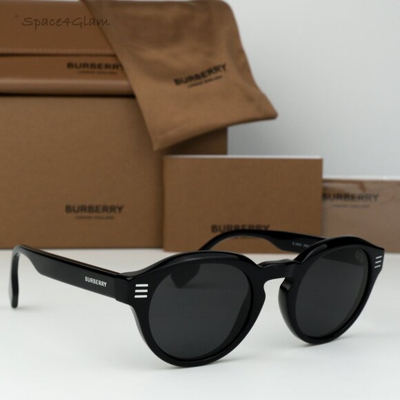 BRAND NEW Burberry BE4404 300187 Black Grey Oval Unisex Sunglasses BE4404 - Picture 3 of 8